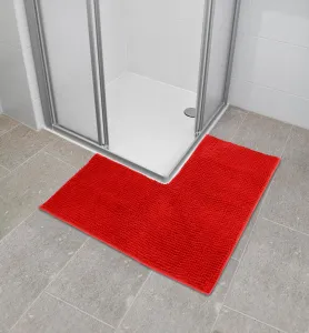 Die moderne Hausfrau Koupelnová předložka SUPER-SOFT, rohová, červená