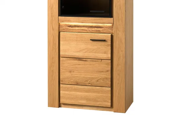 Szynaka Vitrína Velvet II 10 s LED osvetlením 75 cm z masívu ľavá dub prírodný