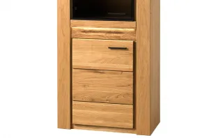 Szynaka Vitrína Velvet II 10 s LED osvetlením 75 cm z masívu ľavá dub prírodný
