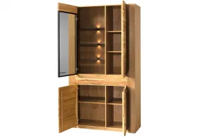 Szynaka Vitrína Velvet II 12 110 cm z masívu s LED osvetlením dub prírodný