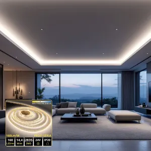 LEDprodukt PROFI LED pásik 160LED/m SMD2835 14,4W/m neutrálna biela IP20 24V - vysokosvietivý