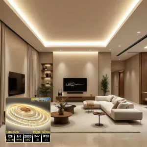 LEDprodukt PROFI LED pásik 128LED/m SMD2835 9,6W/m neutrálna biela IP20 24V - vysokosvietivý