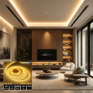LEDprodukt PROFI LED pásik 80LED/m SMD2835 7,2W/m teplá biela IP20 24V - vysokosvietivý