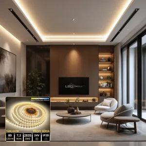 LEDprodukt PROFI LED pásik 80LED/m SMD2835 7,2W/m neutrálna biela IP20 24V - vysokosvietivý