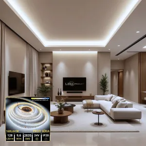 LEDprodukt PROFI LED pásik 128LED/m SMD2835 9,6W/m studená biela IP20 24V - vysokosvietivý