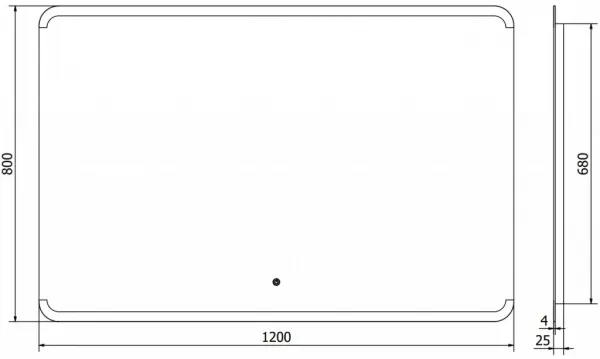MEXEN - Nida zrkadlo s osvetlením 120 x 80, LED 600 9806-120-080-611-00
