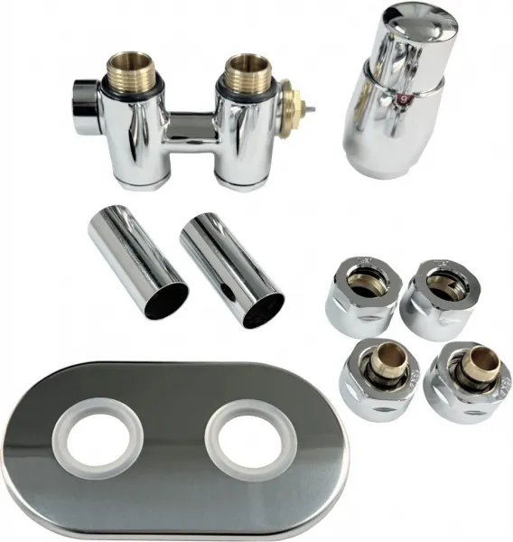 HOPA - THERMCOMBI-SET, stredový ventil (Z4K) s pripojením pre elektrickú tyč - Farba - Chróm, Variant - Pravá RDTHERMCOMSETRC