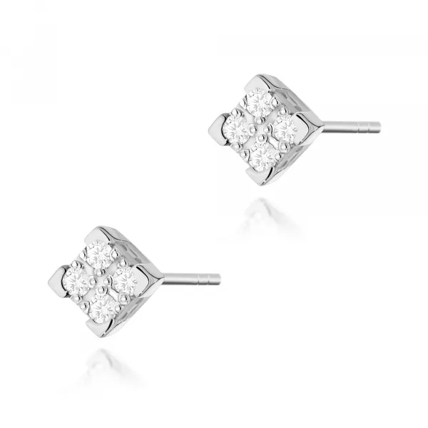 Blink-Blink Napichovacie náušnice KOCKA s diamantami 0.16 ct3125ZDB
