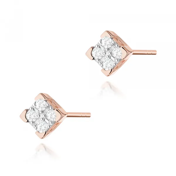 Blink-Blink Napichovacie náušnice KOCKA s diamantami 0.16 ct3125ZDB