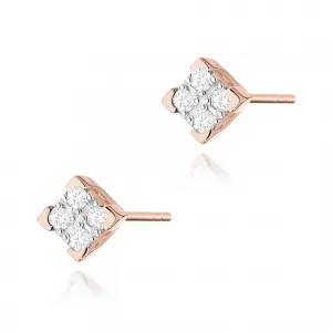 Blink-Blink Napichovacie náušnice KOCKA s diamantami 0.16 ct3125ZDB