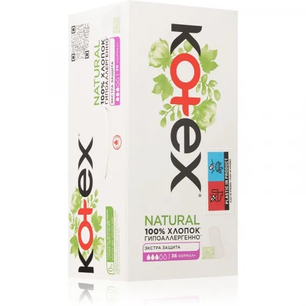 Kotex Natural Normal+ slipové vložky 36 ks