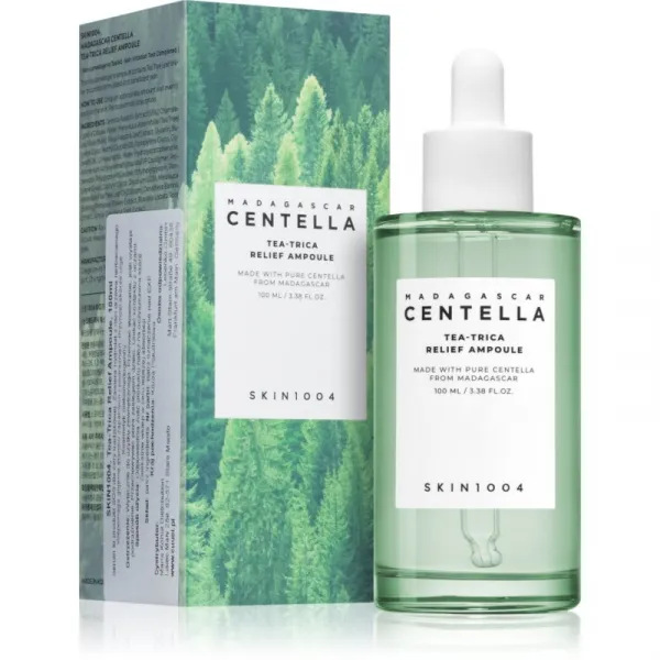 SKIN1004 Madagascar Centella Tea-Trica Relief Ampoule upokojujúce pleťové sérum pre problematickú pleť, akné 100 ml