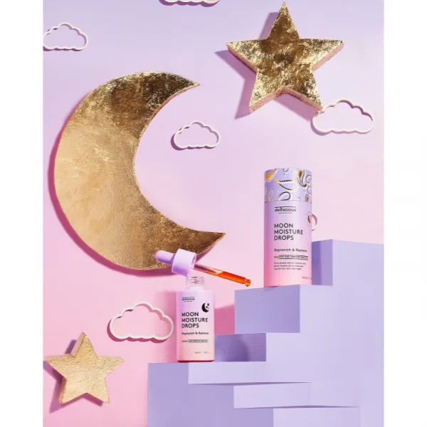 delhicious MOON MOISTURE DROPS vyživujúce olejové sérum pre regeneráciu a obnovu pleti 40 ml