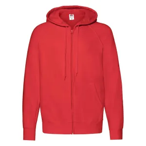 Czerwona bluza męska z kapturem Lightweight Zip Thru Hooded Sweat Fruit of the Loom
