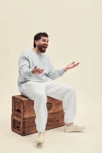 Light grey men's sweatshirt Set-in Sweat Fruit of the Loom