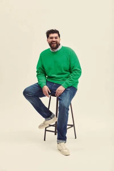 Zielona bluza męska Raglan Sweat Fruit of the Loom