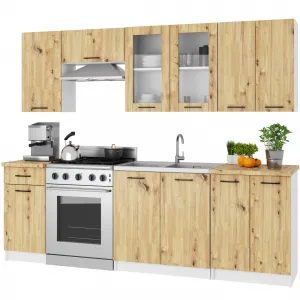 Ak furniture Závěsná kuchyňská skříňka OLIVIE W 80x72 cm bílá mat/dub artisan