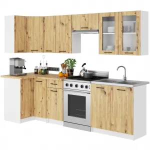 Ak furniture Závěsná kuchyňská skříňka OLIVIE W 80x72 cm bílá mat/dub artisan