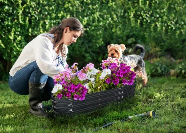 Garden Line Vyvýšený záhon CANK 180 cm antracitový