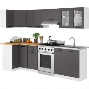 Ak furniture Závěsná kuchyňská skříňka OLIVIE W 80x58 cm bílá mat/grafitově šedá