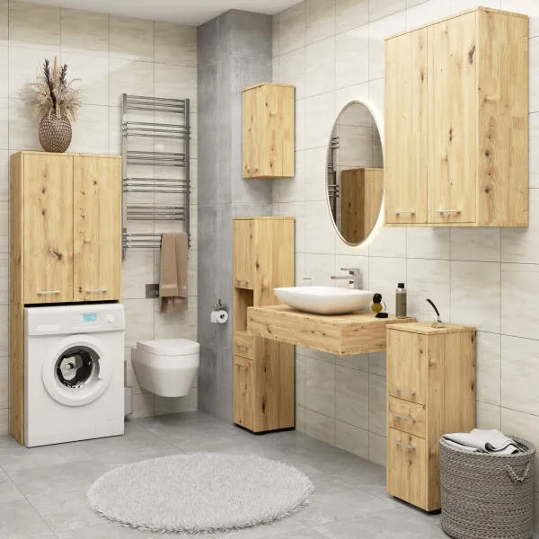 Ak furniture Koupelnová skříňka FIN dub artisan