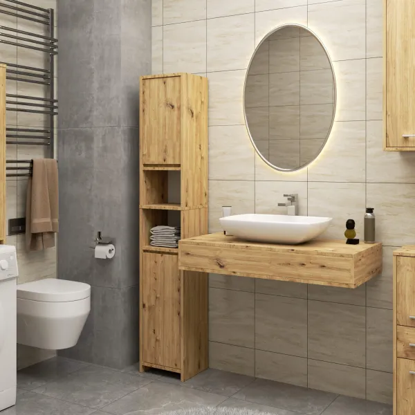 Ak furniture Koupelnová skříňka FIN dub artisan