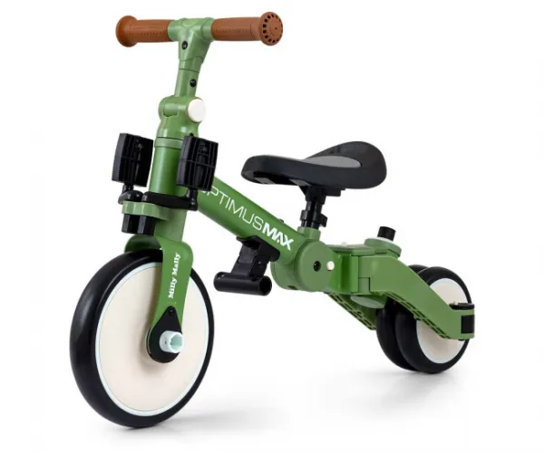 Detská trojkolka 5v1 Milly Mally Optimus Max s vodiacou tyčou green