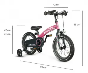 QPLAY Bicykel Miniby 3v1 Pink, vek 2 - 8 rokov