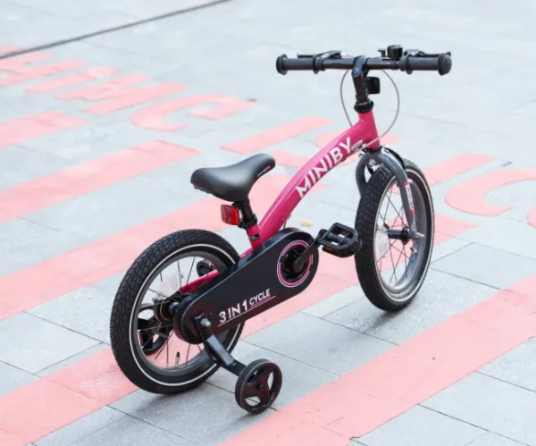 QPLAY Bicykel Miniby 3v1 Pink, vek 2 - 8 rokov