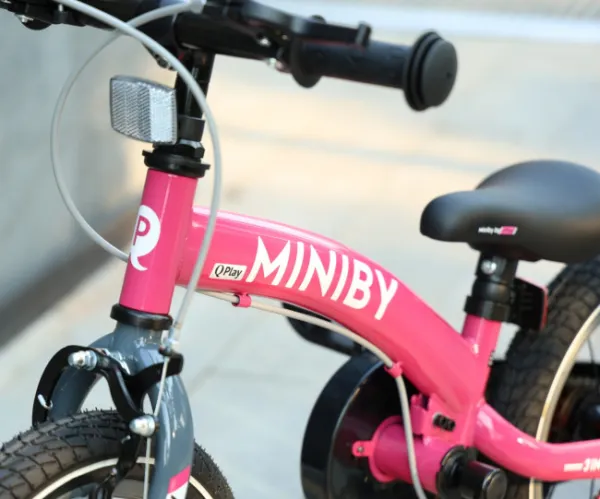 QPLAY Bicykel Miniby 3v1 Pink, vek 2 - 8 rokov