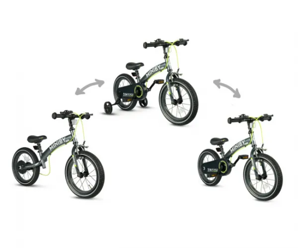 Detský bicykel Miniby 14" sivý