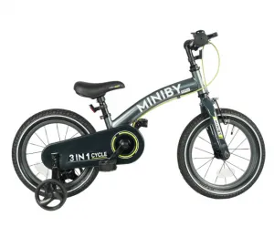 Detský bicykel Miniby 14" sivý