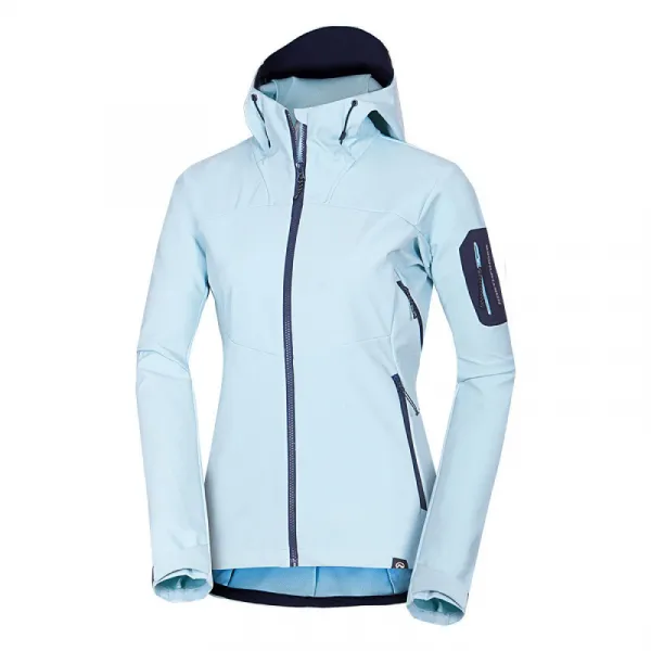 Dámska turistická softshellová bunda NORTHFINDER ANGIE-368skyblue