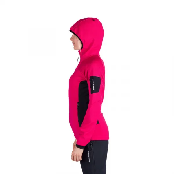 Dámska turistická mikina so zipsom NORTHFINDER MARCELLA-577cherryblack