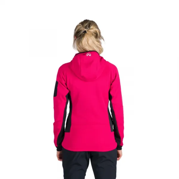 Dámska turistická mikina so zipsom NORTHFINDER MARCELLA-577cherryblack