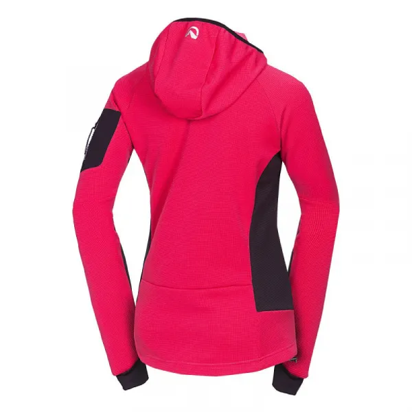 Dámska turistická mikina so zipsom NORTHFINDER MARCELLA-577cherryblack