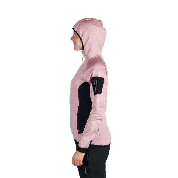 Dámska turistická mikina so zipsom NORTHFINDER COLEEN-521roseblack