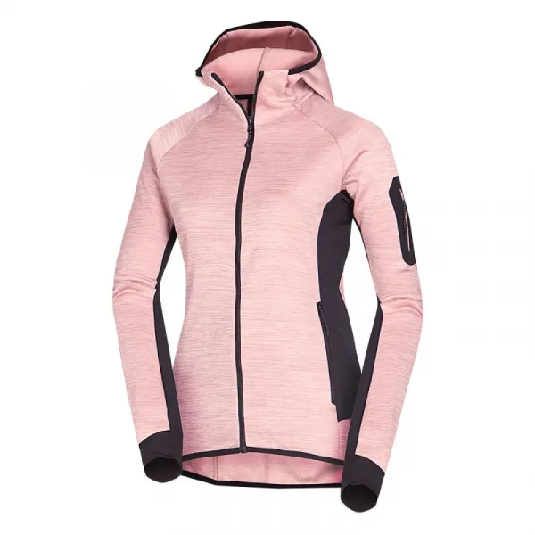 Dámska turistická mikina so zipsom NORTHFINDER COLEEN-521roseblack