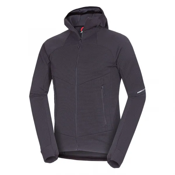 Pánska turistická mikina so zipsom NORTHFINDER EGON 411greyblack
