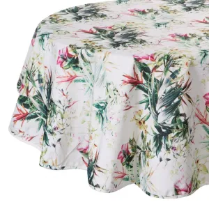 ArtFir Záhradný okrúhly obrus GARDEN 31E | biela/zelená 150 cm