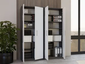 TP Living Kancelársky regál OLIV 2D antracit/biela