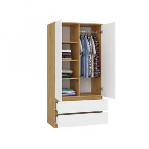 TP Living Šatníková skriňa MALWA I 90 cm dub artisan/biela