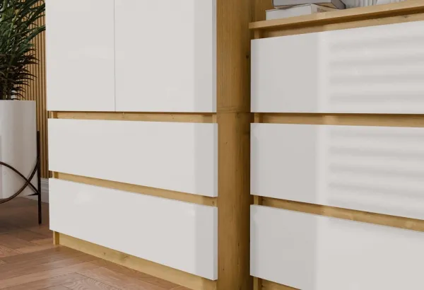 TP Living Šatníková skriňa MALWA I 90 cm dub artisan/biela