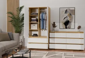 TP Living Šatníková skriňa MALWA I 90 cm dub artisan/biela