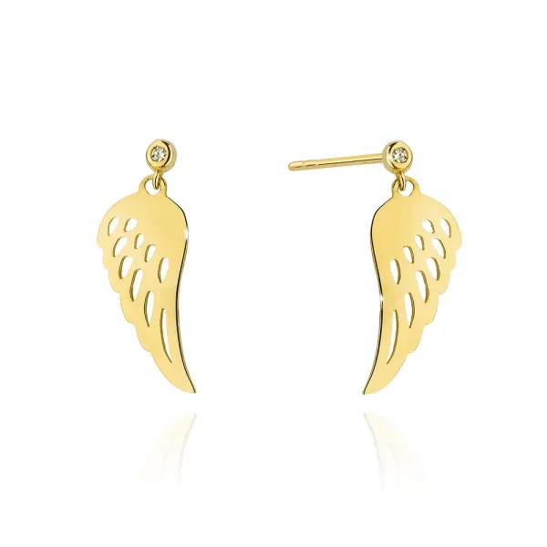 Blink-Blink Napichovacie náušnice ANJELSKE KRÍDLA s diamantami 0.03 ct3123BDB
