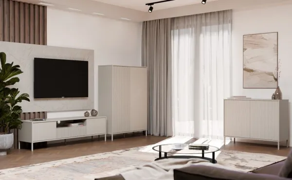 TP Living Komoda Kamaro 2D štíhla 103 cm kašmír