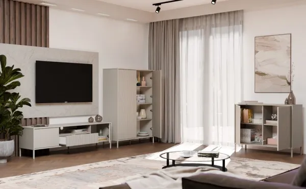TP Living Komoda Kamaro 2D štíhla 103 cm kašmír