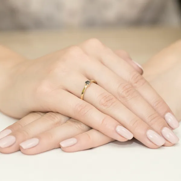 Blink-Blink Prsteň z bieleho zlata s čiernymi diamantami 0.04 ct1678BcDB