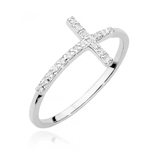 Blink-Blink Zlatý prsteň s Krížikom s diamantami 0.09 ct1685RDB