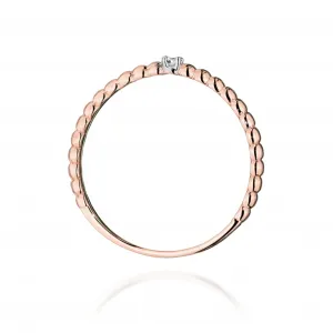 Blink-Blink Prsteň z ružového zlata s diamantom 0.02 ct1192RDB